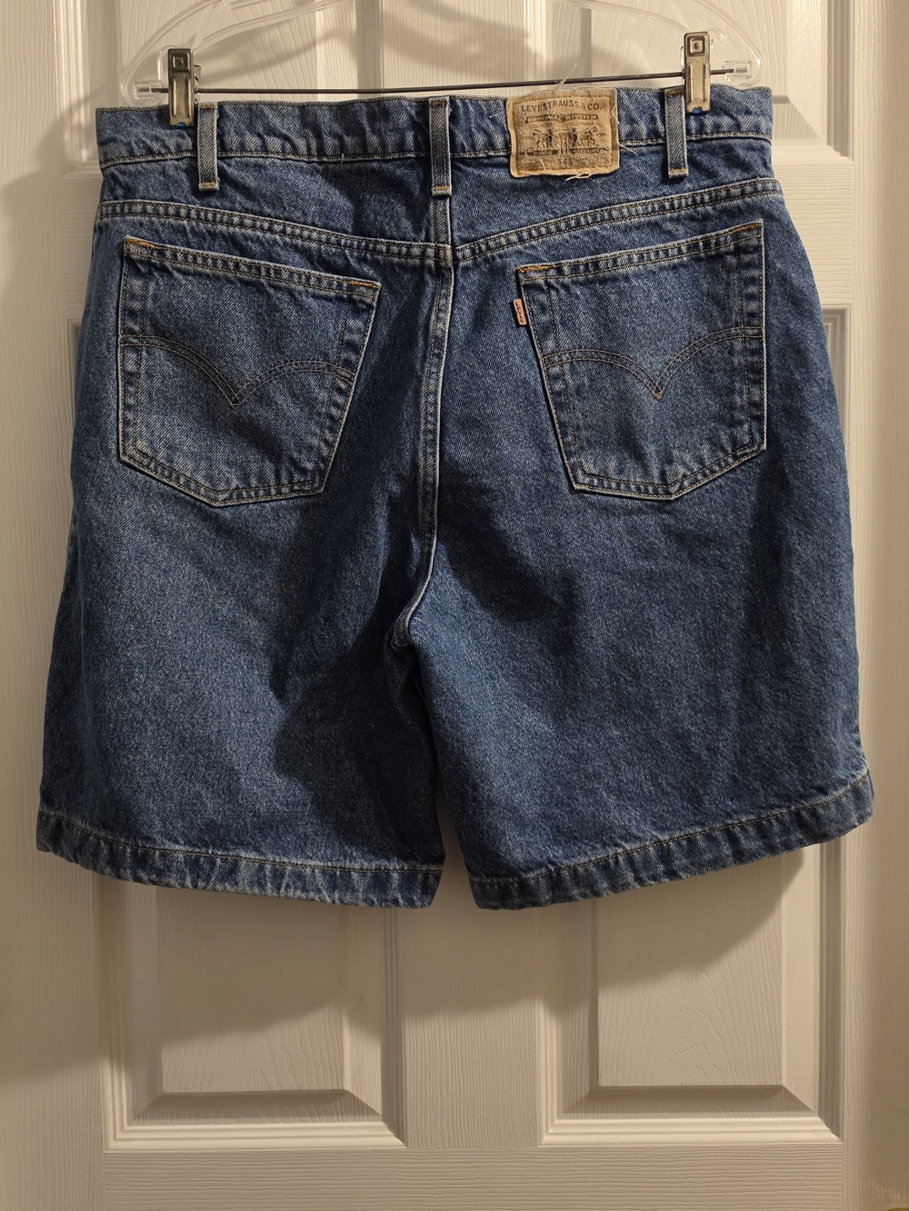 Levi's Men's Blue Denim Shorts Loose Fit Orange Tab